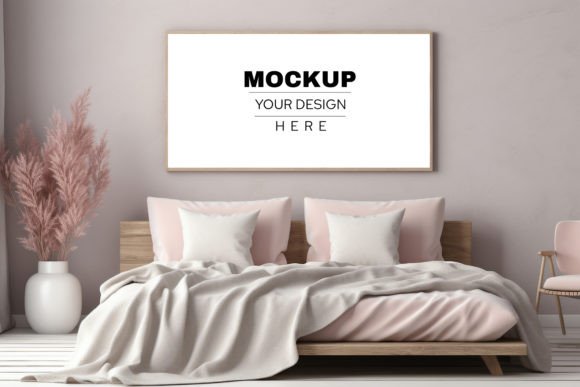 Download Frame Wall Mockup. Bedroom Interior - Frame Collection