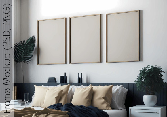 Download Gallery Frame Mockup in Bedroom Interior - Frame Collection