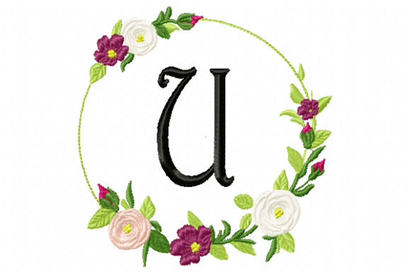 Download Frame Roses Monogram Letter U - Frame Collection