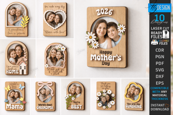 Download Mother's Day Mini Photo Frames Laser Cut - Frame Collection
