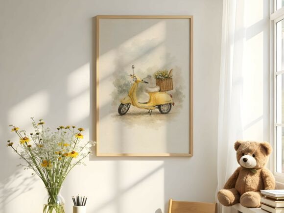 Download Cozy Wood Frame Mockup with Teddy Bear - Frame Collection
