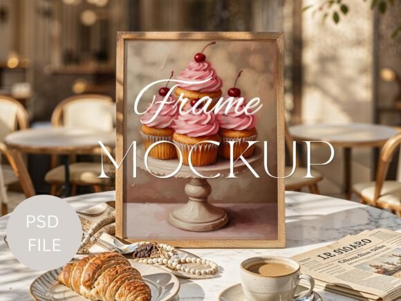 Download Parisian Cafe Aesthetic Frame Mockup - Frame Collection
