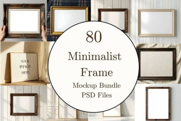 Download 80 Minimalist Wood Frame Mockup Bundle - Minimal Collection