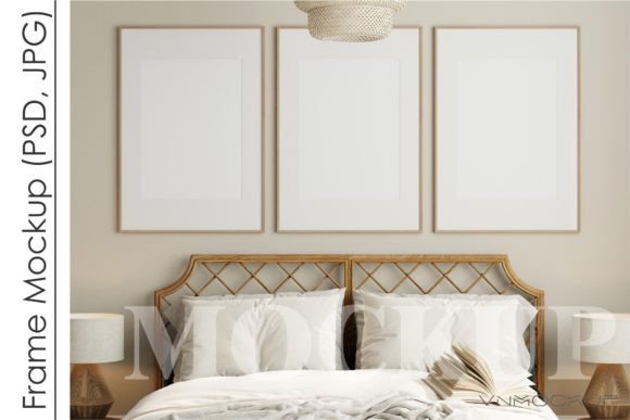 Download Gallery Frame Mockup in Bedroom Interior - Frame Collection