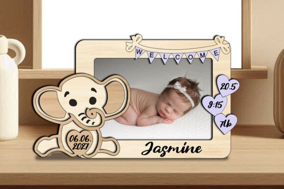 Download Elephant Baby Photo Frame Board Newborn - Frame Collection