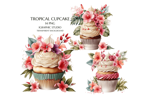 Download Tropical Floral Cupcake Clipart, - Cupcake clipart Collection