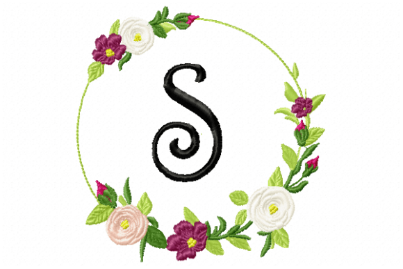 Download Frame Roses Monogram Letter S - Frame Collection