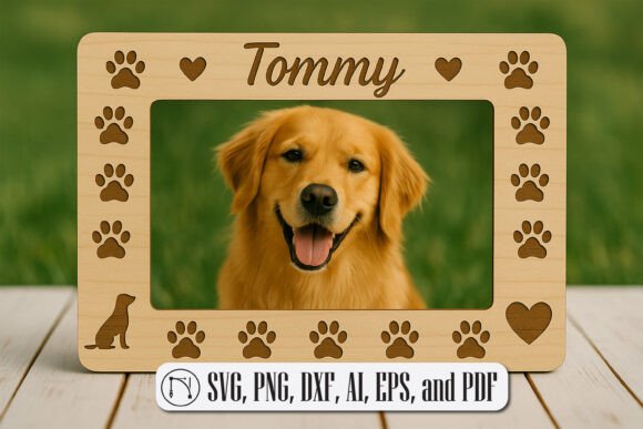 Download Dog Photo Frame Laser Cut SVG Cut File - Frame Collection