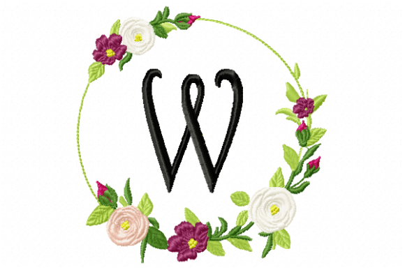 Download Frame Roses Monogram Letter W - Frame Collection