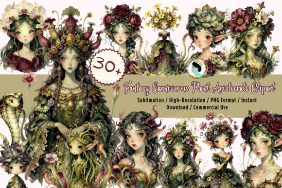 Download Fantasy Plant Fairy Clipart PNG Bundle - Premium Resources