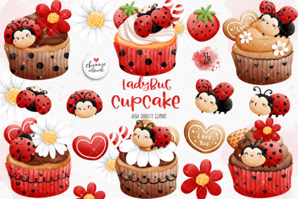 Download Birthday Ladybug Cupcake Clipart - Cupcake clipart Collection