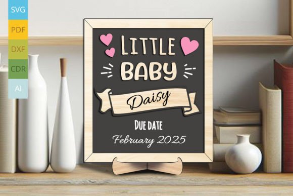 Download Pregnancy Reveal Frame Board SVG Laser - Frame Collection