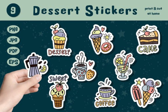 Download Dessert Stickers. Printable Stickers - Dessert stickers Collection