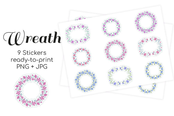 Download Stickers Vintage Floral Wreath Frames - Frame Collection