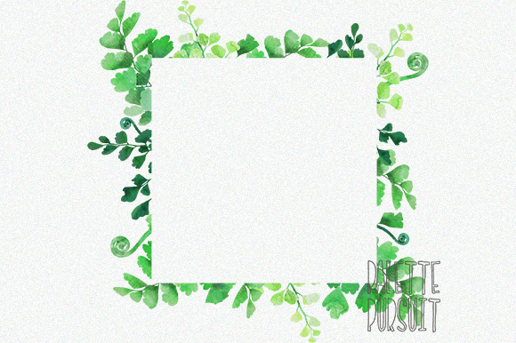 Download Watercolor Botanical Fern Frame (square) - Frame Collection