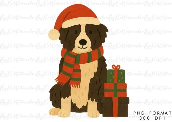Download Border Collie Christmas Dog PNG - Premium Bundle