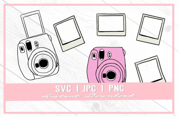 Download Pink Polaroid Camera Photo Frames Doodle - Frame Collection
