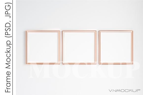 Download Gold Square Frame Mockup, Poster Mockup - Frame Collection