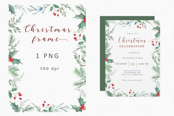 Download Festive Botanical Christmas Frame - Frame Collection