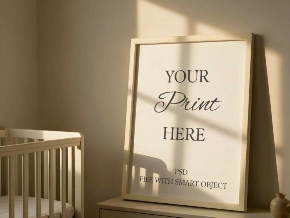 Download Cozy Nursery Room Poster Frame Mockup - Frame Collection